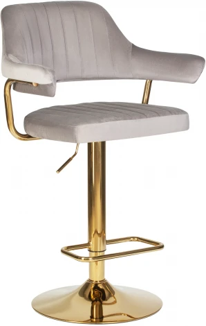 Стул барный CHARLY GOLD (серый велюр (MJ9-75))