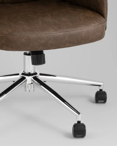 Кресло офисное TopChairs Neoma коричневый экокожа УТ000041776