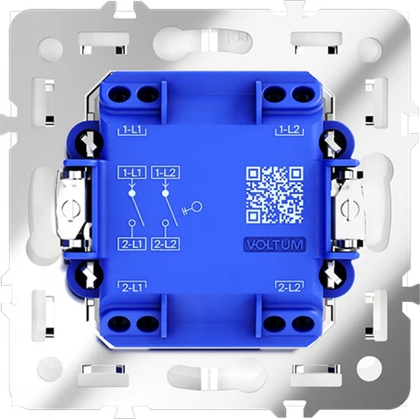 Выключатель двухклавишный (белый глянцевый) Voltum S70 VLS020101