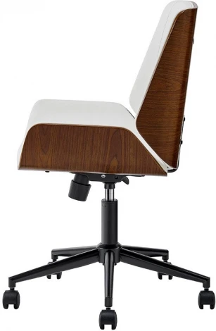 Кресло ESF JY6264X-B белый PU/орех/черный/Экокожа,Шпон