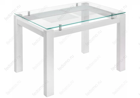 Стеклянный стол Woodville Бран белое дерево 462098