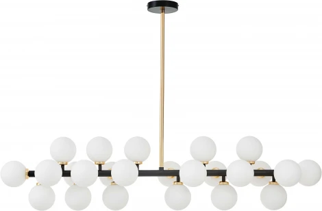 Потолочная люстра на штанге Lumina Deco Marsiada LDP 6033-24 BK+GD (220V, шарики, молекулы)