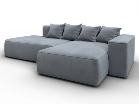 Диван угловой Лига-065 угол правый (ДСП/Пластик/Велюр/Серый) Лига Диванов 129809