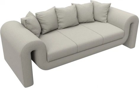 Диван прямой Волна (Бежевый/Рогожка) Лига Диванов арт.124397