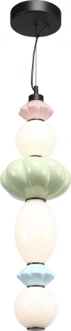 Подвесной светильник ST Luce Florentini SL6134.433.01 черный/розовый, зеленый, синий, опаловый LED 1*24W 3000K (220V, на тросе, бусы)