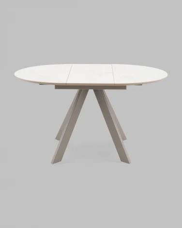Стол круглый Миндель D100 столешница керамика белый глянец, основание металл латте Stool Group арт.УТ000041590