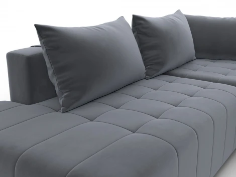 Диван угловой Лига-103 НПБ угол правый (ДСП,Брус,Фанера,Велюр/Серый) Лига Диванов 134817