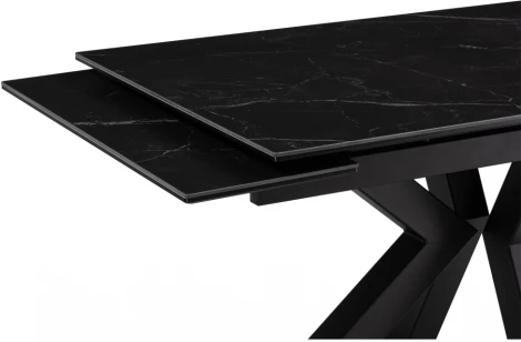 Керамический стол Woodville Бронхольм 140(200)х80х77 черный мрамор / черный 532397