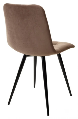 Стул CHILLI-Q молочный шоколад #12, велюр / черный каркас, 4 шт/ 1 к