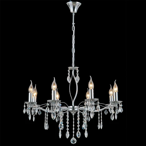 Подвесная люстра ILLUMICO IL0266-8PSQ-24 CR CASTOR (220V, на цепи, подсвечник, свеча)