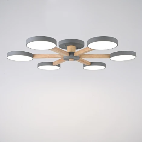 Потолочная люстра Wi-Fi на штанге Turna 6 Gray By ImperiumLoft Turna01 (LED, 220V, голосовое управление, умный дом - Алиса)