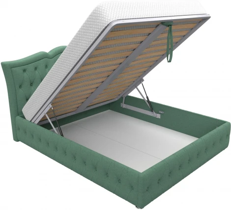 Кровать интерьерная Герда 160 (Зеленый/Рогожка) Лига Диванов арт.123592