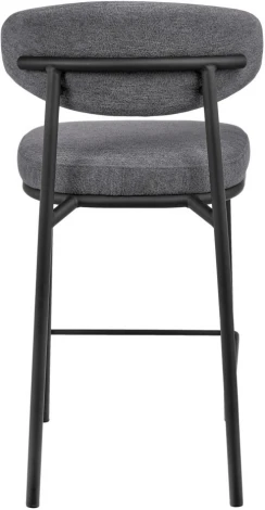 Стул полубарный Bradexhome Lucas 2 серый шенилл с чёрными ножками