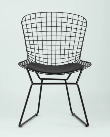Стул обеденный Stool Group Bertoia черный с черной подушкой УТ000004220