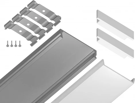 Алюминиевый профиль накладной для светодиодной ленты до 20мм Ambrella Illumination GP1800AL