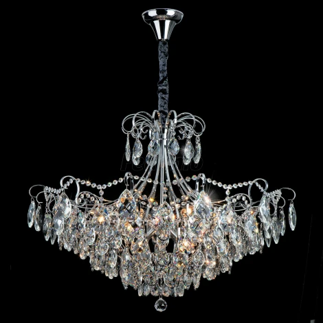 Подвесная люстра Eurosvet Crystal 10080/12 хром / прозрачный хрусталь