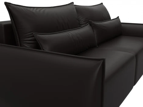 Диван прямой Лига-051 НПБ (ЛДСП,Брус,Фанера/Пластик/Экокожа/Коричневый) Лига Диванов 129879