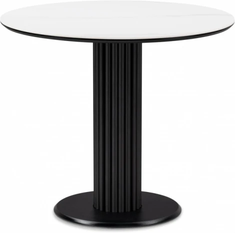 Кухонный стол Notta Кэмерон 90х90х75 белый мрамор snow white / черный (Керамика) арт.612157