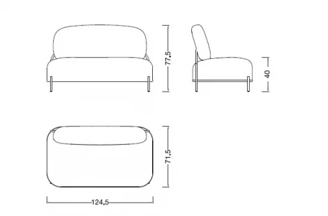 Диван SOFA 06-02 (2-х местный) серый HE512-11