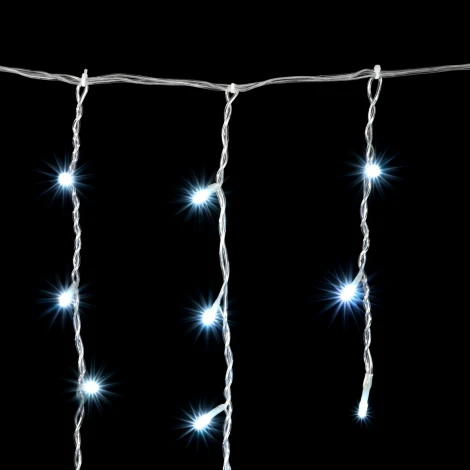 Гирлянда Бахрома 3,1 x 0,5 м Белая 220В, 150 LED, Провод Прозрачный ПВХ, IP54