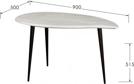 Стол журнальный BeautyStyle 28 дуб дымчатый/черный Mebelik арт.009009