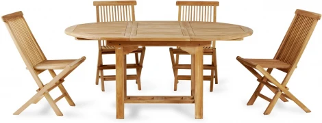 Стол круглый раздвижной Nairobi (Массив тика/Бежевый) ОГОГО Обстановочка! арт.889243