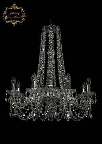 Подвесная люстра Art Classic 11.11 11.11.8.240.h-74.Cr.Sp (220V, хрусталь, на цепи, подсвечник, свеча)