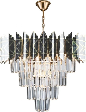 Подвесная люстра каскадная Reluce 02202-0.4-07 FGD+BK (хрусталь, на цепи)