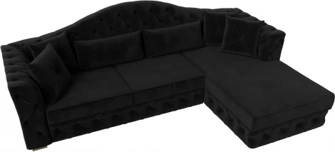 Диван угловой Артис правый угол (Черный/Велюр) Лига Диванов арт.121581