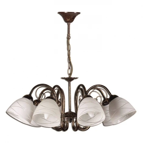 Люстра подвесная Day&Night, 8 плафонов, коричневый с золотом и белым