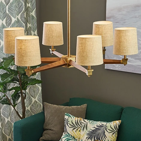 Потолочная люстра на штанге Jorgenson D85 White/Dark Wood By ImperiumLoft Stavra01 (220V)