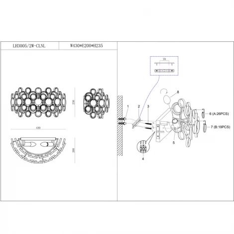 Бра Lumien Hall Tyrry LH3005/2W-CLNL