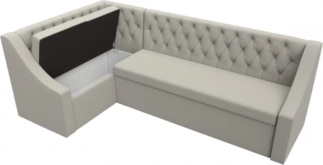 Диван кухонный угловой Мерлин левый угол (Бежевый/Рогожка) Лига Диванов арт.122512L