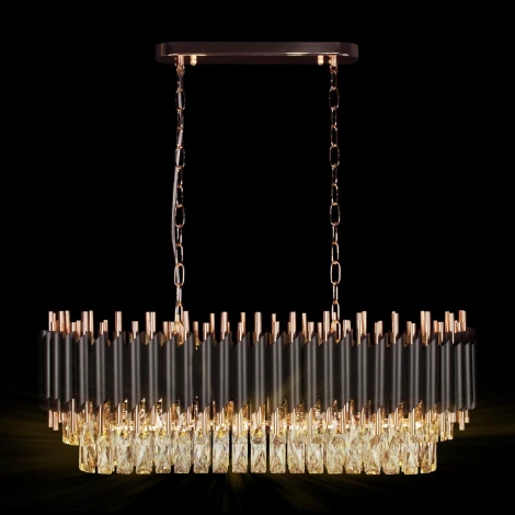 Подвесная люстра каскадная большая Loft It Eclair 10206/1200R (220V, хрусталь)