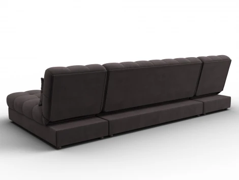 Диван П-образный Лига-116 НПБ (ДСП,ЛДСП,Велюр/Коричневый) Лига Диванов 137330