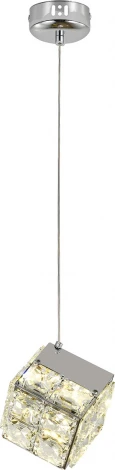 Подвесной светильник (12048/1P Chrome) Indigo Radioso V000137L (LED, 220V, на проводе, куб)
