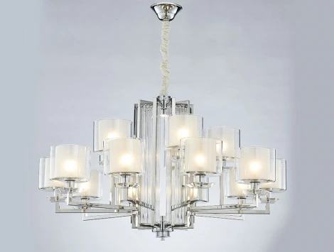 Подвесная большая люстра Newport 4400 4410+5/C chrome (220V, на цепи)