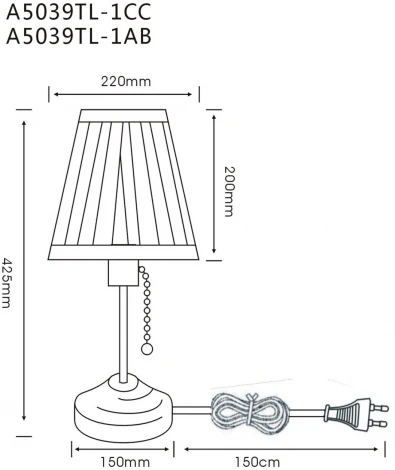 Настольная лампа Arte Lamp Marriot A5039TL-1CC (220V, выключатель)