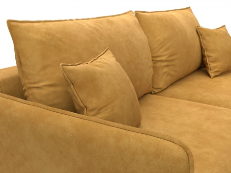 Диван прямой Лига-064 НПБ (ДСП/Дерево/Велюр/Желтый) Лига Диванов 129621