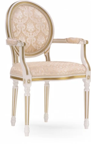 Стул деревянный Woodville Данте молочный / золотая патина арт.615205