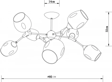 Потолочная люстра на штанге Arte Lamp Seppia A4211PL-8BK (220V)
