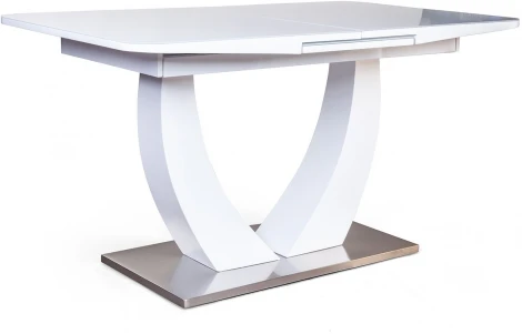 Стол раскладной Adams (140+40 см) закаленное стекло белый Top Concept 2000000001036