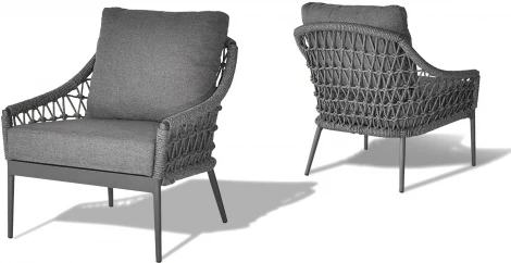 Кресло "Марра" темно-серое 80*80*85,5см, оплетка"сеть" Garda Decor арт.39AR-00628