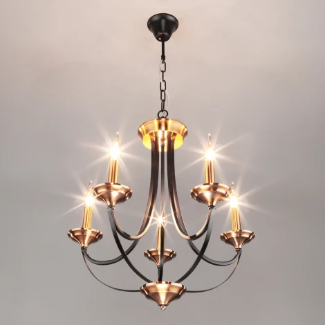 Подвесная люстра Eurosvet Lazzaro 60098/5 черный (220V, на цепи, свеча)