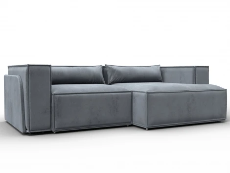 Диван угловой Лига-061 угол правый (ДСП,Брус,Фанера,Велюр/Серый) Лига Диванов 131152