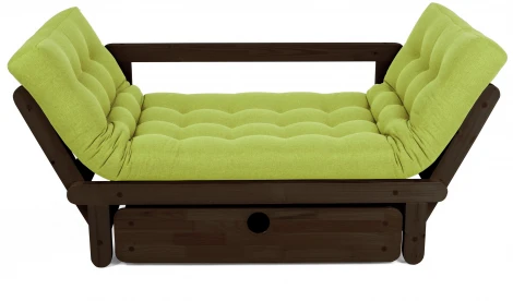 Кушетка Arsko Сламбер BOX венге зеленая рогожка