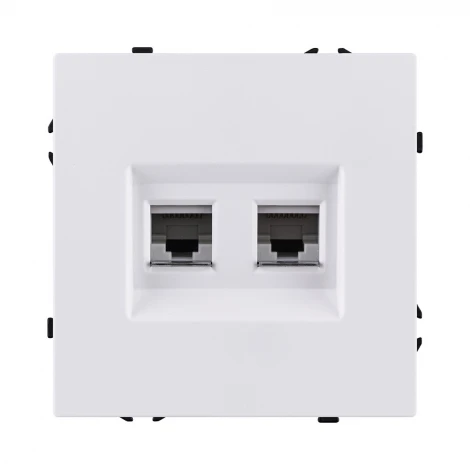 Розетка двойная Ethernet RJ45 белый глянцевый Kollinger Eclipse EC-018WG