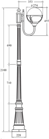 Наземный фонарь IP44 Oasis Light GENOVA 88109/10 Bl в форме шара (220V, фонарь, шар)