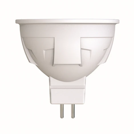 Лампочка светодиодная полусфера белая GU5.3 6W 3000K Uniel LED-JCDR 6W/WW/GU5.3/FR/DIM PLP01WH