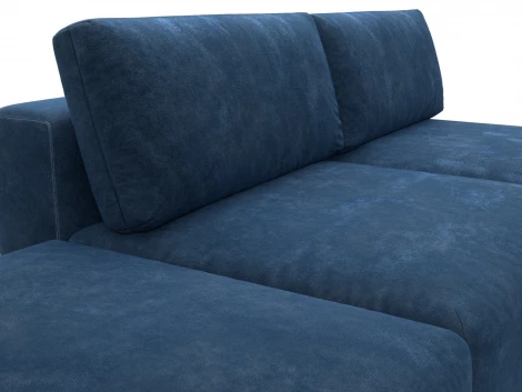 Диван угловой модульный с пуфом Лига-060 НПБ угол универсальный (ЛДСП,Брус,Фанера/Пластик/Велюр/Синий) Лига Диванов 129696